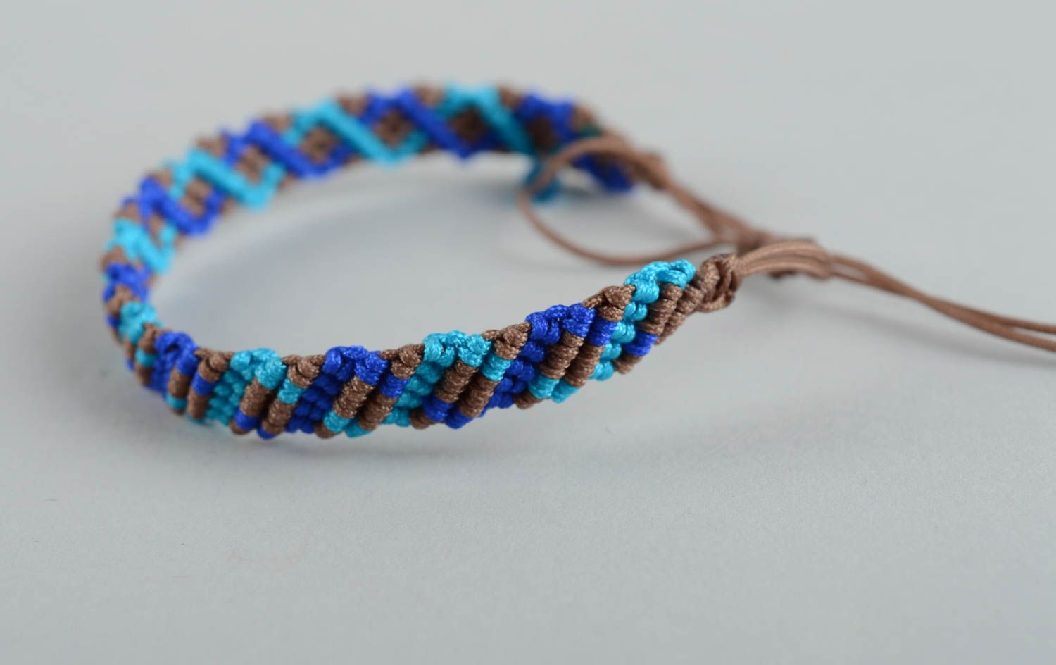 Браслет ручной работы голубой плетеный браслет красивый модный браслет Вода фото 4