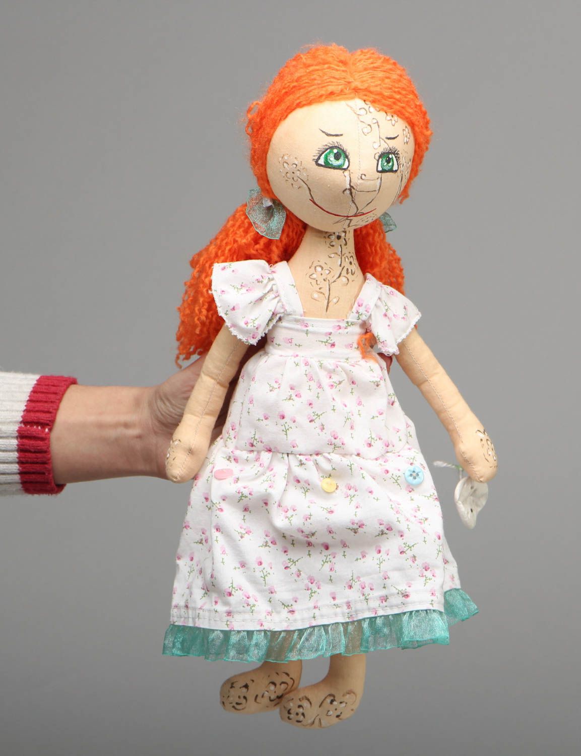 Тканевая кукла из бязи и хлопка фото 4