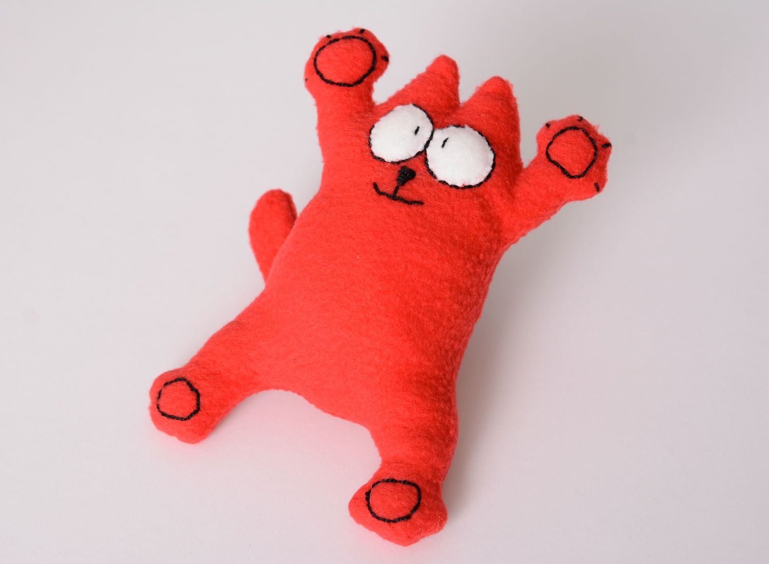 Peluche en tissu polaire Chat rouge photo 5