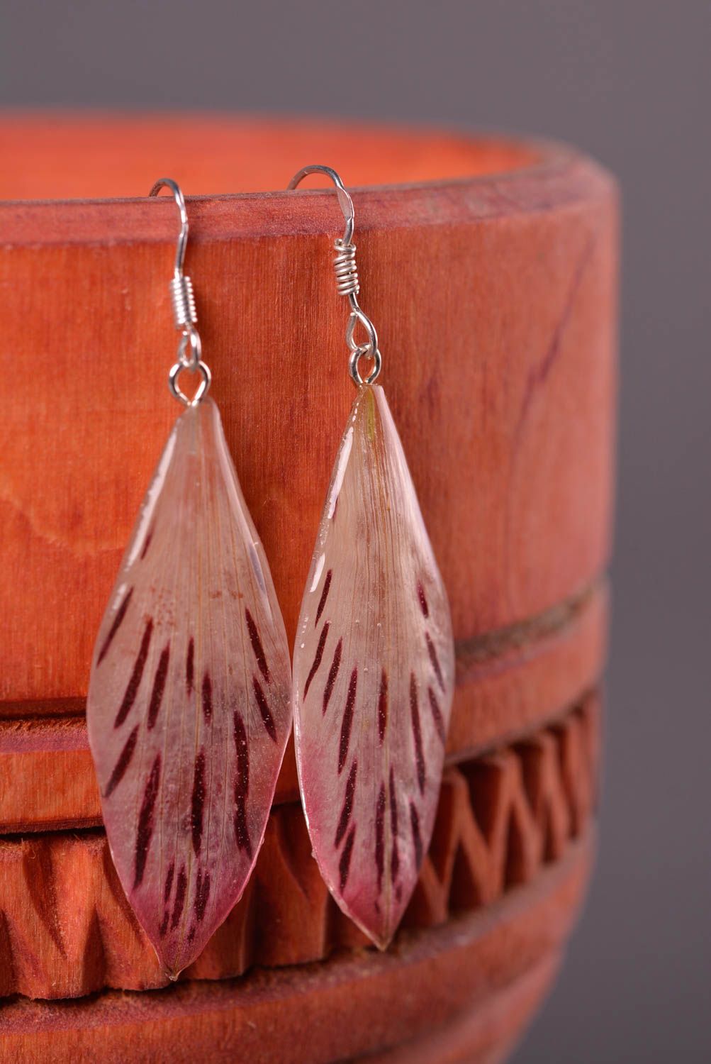 Handmade jewelry botanic earrings stylish earrings with charms gift for girl photo 1