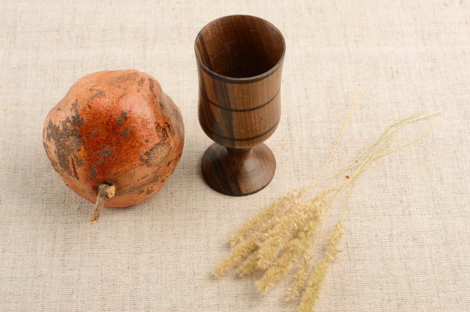 Vaso de chupito de madera artesanal vajilla moderna regalo original ecológico foto 1