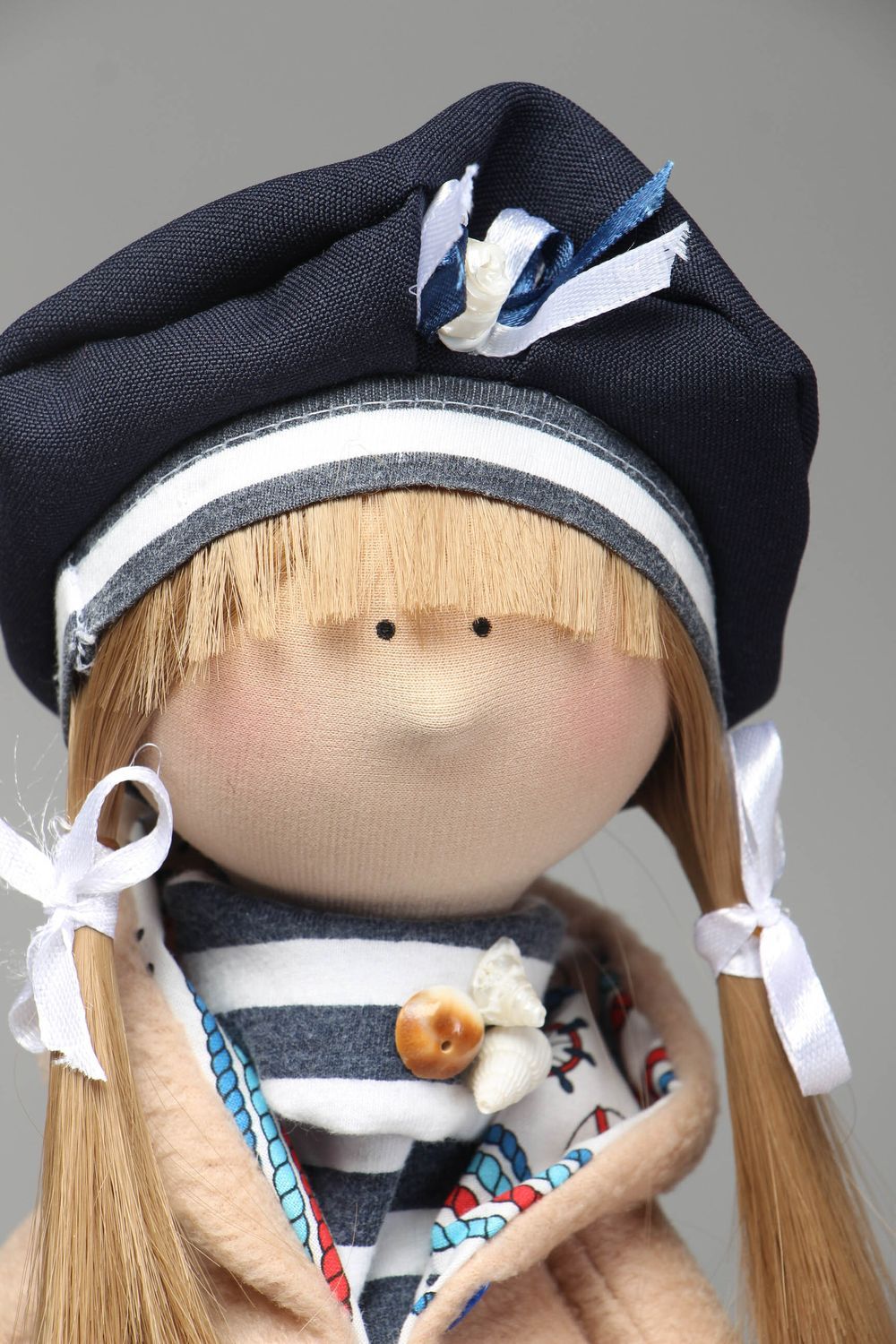 Designer doll made of natural materials Girl Sailor photo 6