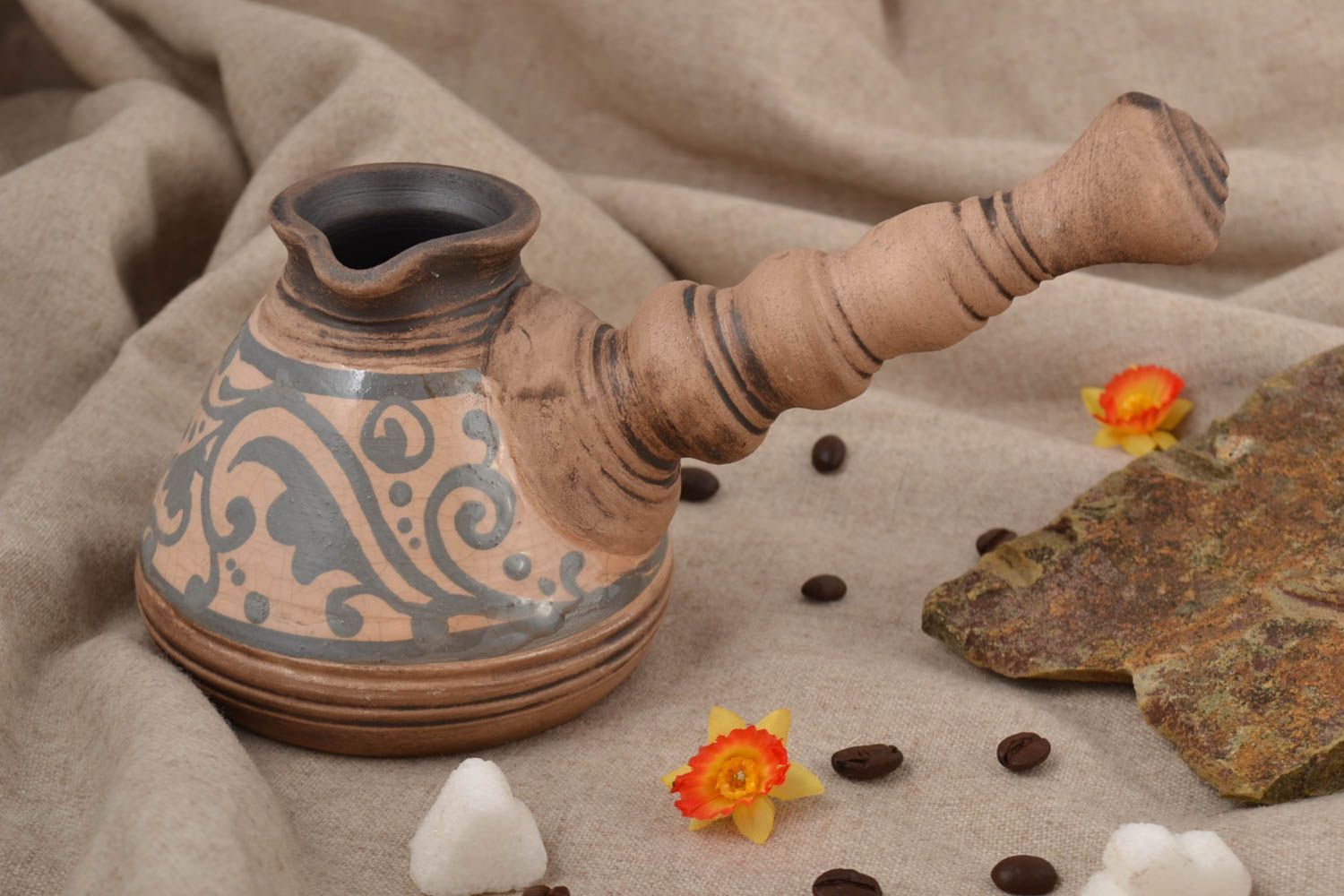 Cafetera turca hecha a mano para café 300 ml regalo original utensilio de cocina foto 1