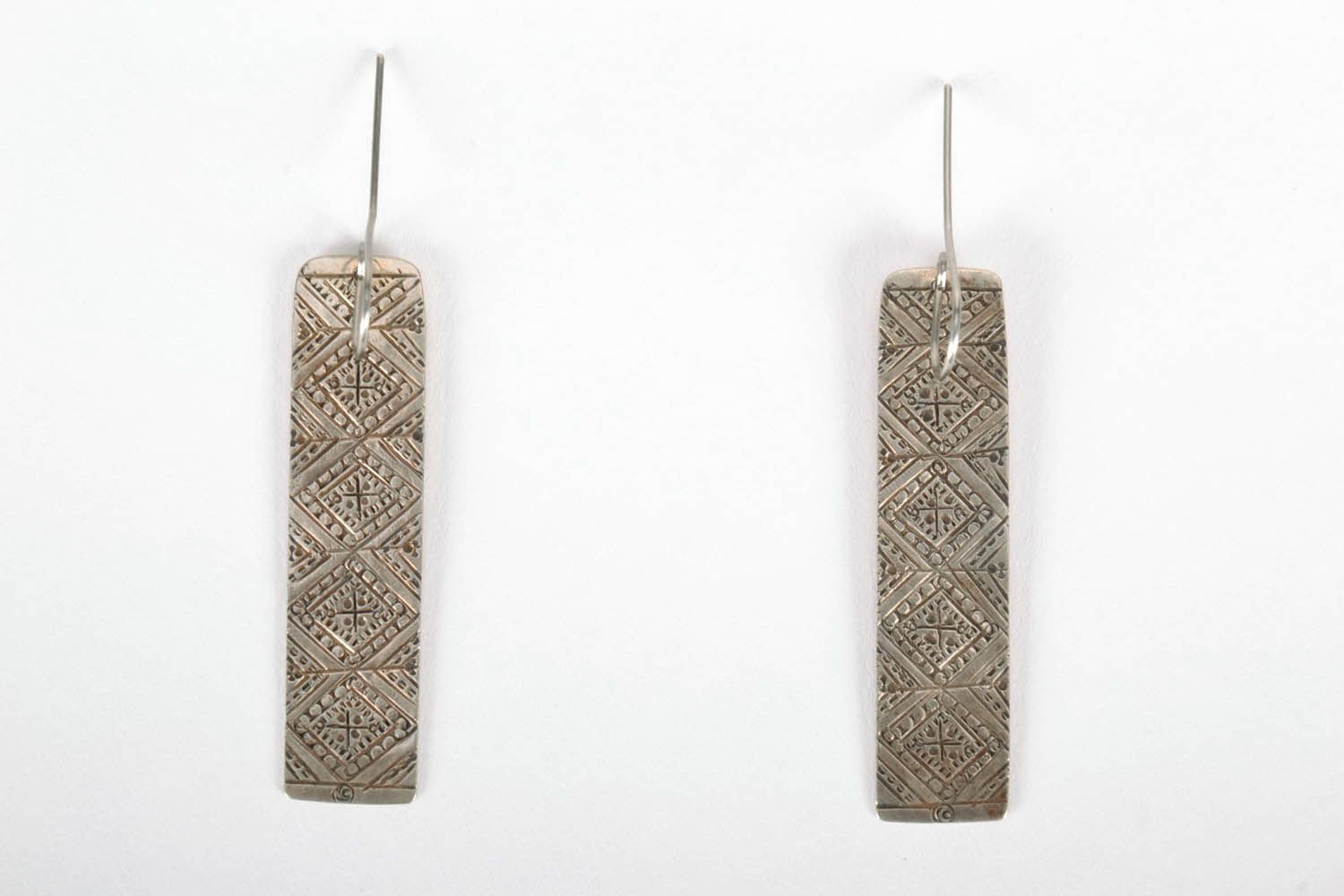 Stamped German silver earrings photo 2