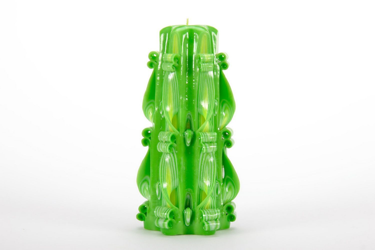 Vela de parafina esculpida Cipreste verde foto 1