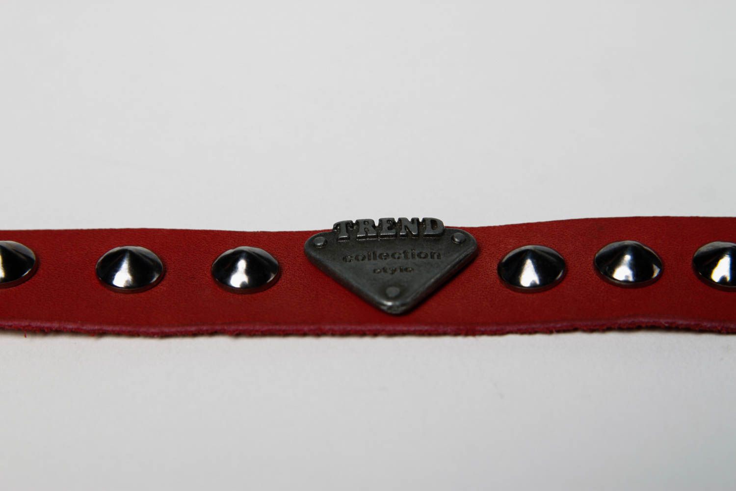 Красный широкий браслет ручной работы украшение из кожи модный браслет  фото 4