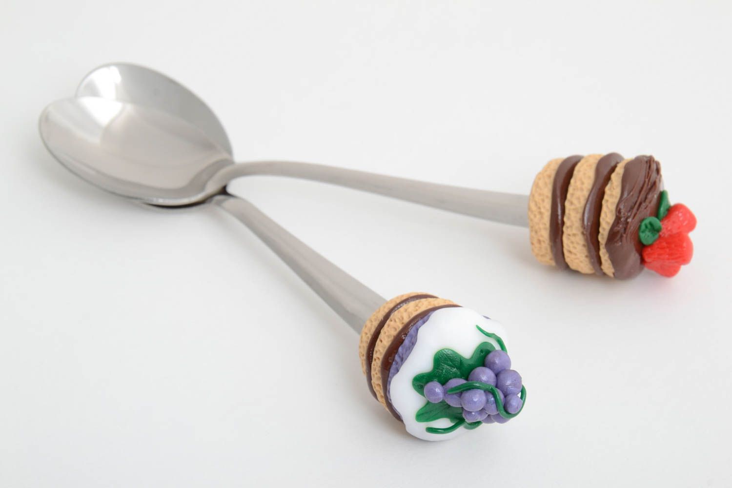 Set of 2 handmade tea spoons childrens cutlery best flatware dessert spoons photo 2