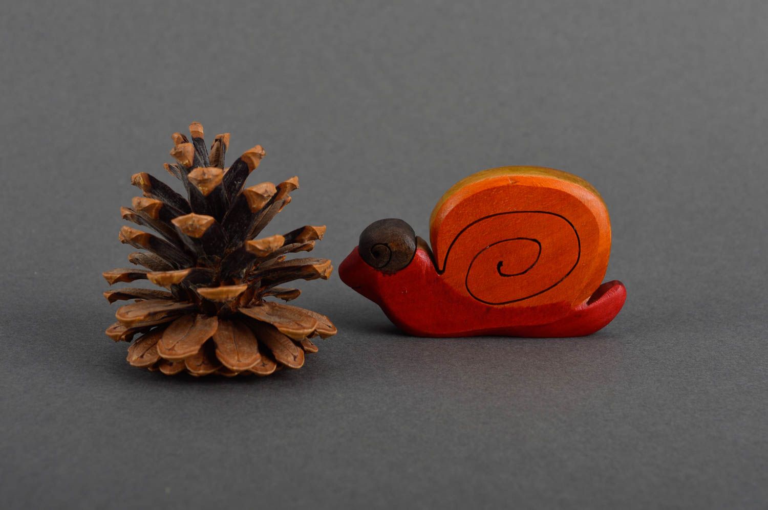 Puzzle 3D en bois fait main Jouet d'éveil écologique escargot Cadeau bébé photo 1