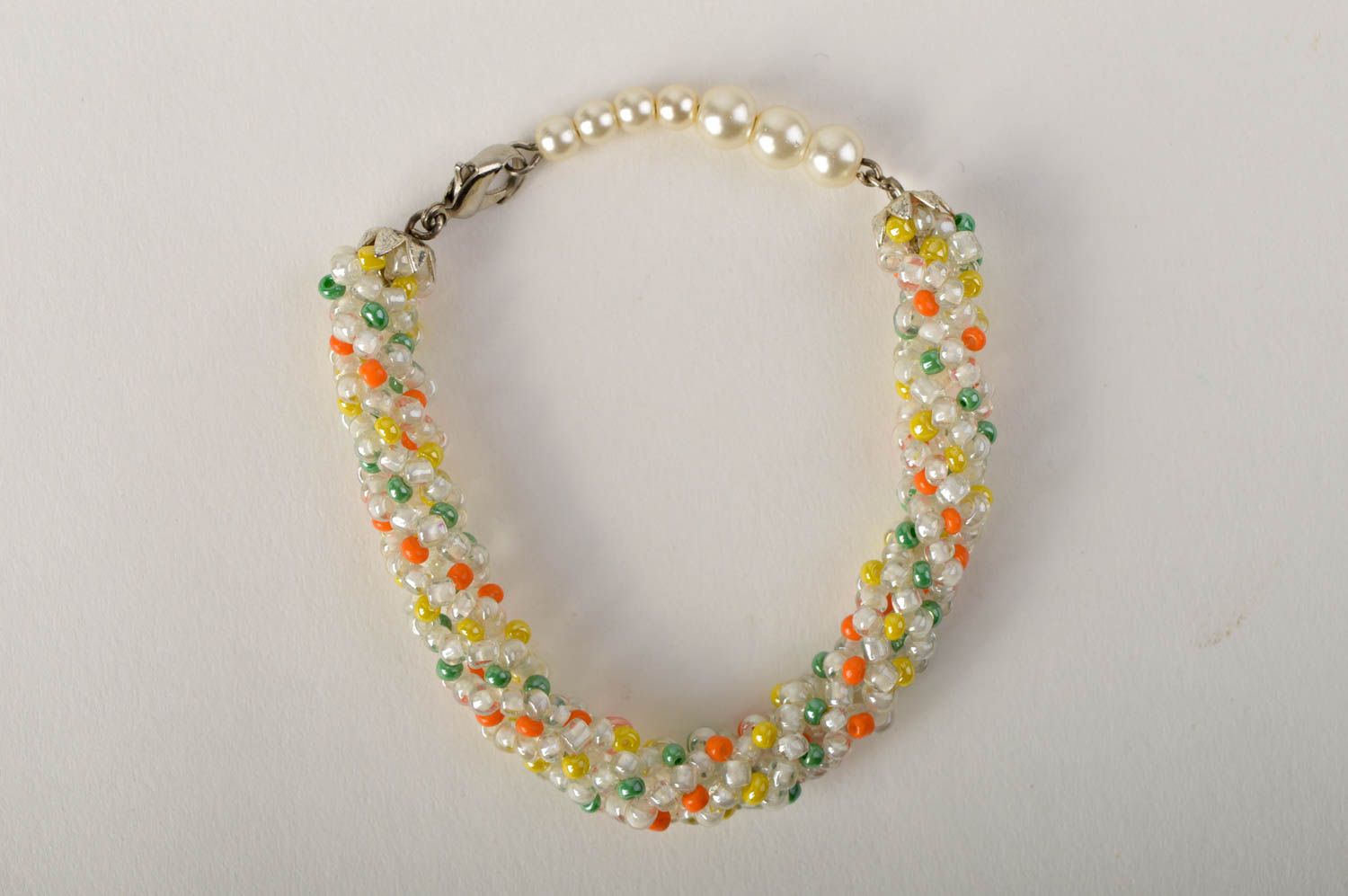 Unusual handmadewrist bracelet bead weaving beaded cord bracelet gifts for her photo 2