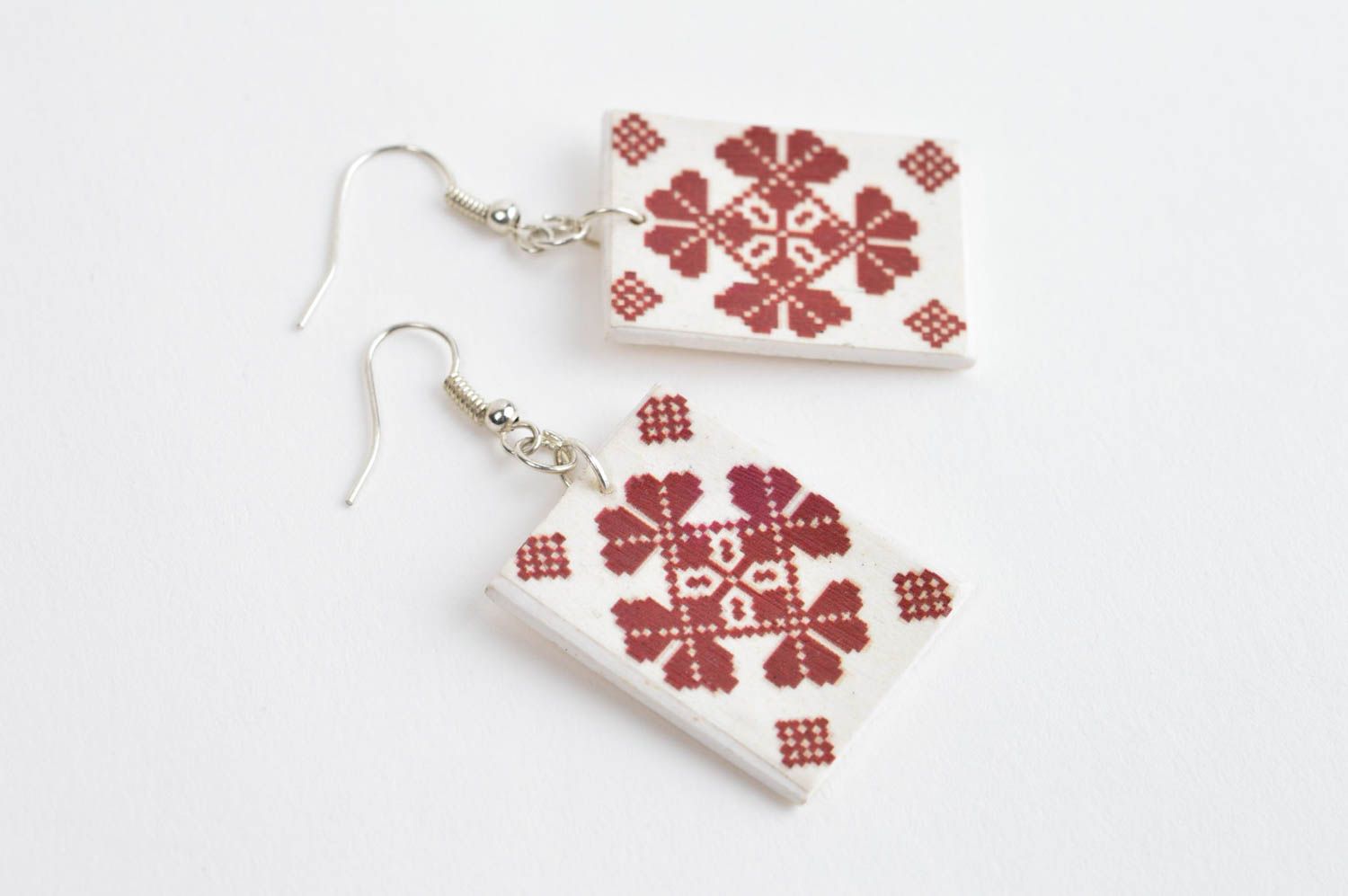 Stylish handmade wooden earrings artisan jewelry designs wood craft small gifts photo 2