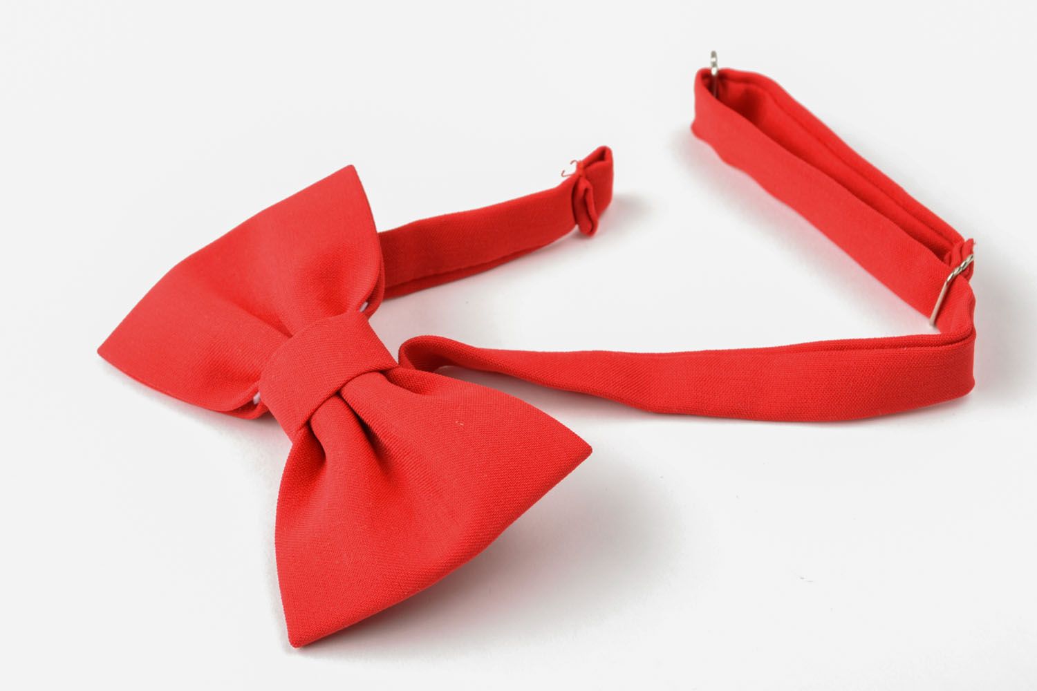 Red cotton bow tie photo 3