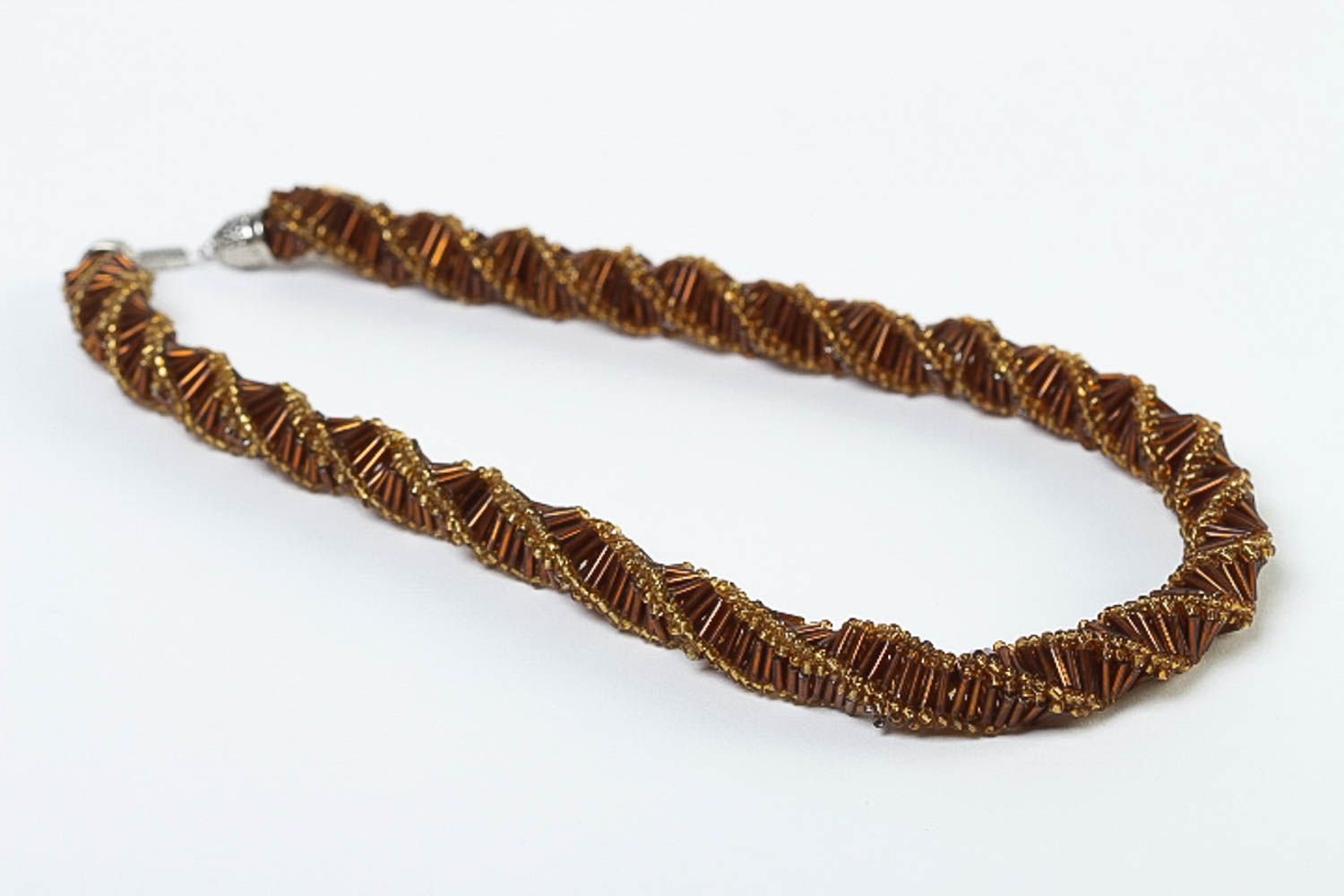 Halskette aus Rocailles handgemacht Collier aus Glasperlen Designer Schmuck foto 2