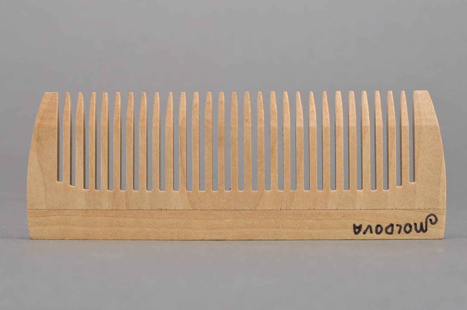 Wooden natural organic hair comb hand made for care photo 2