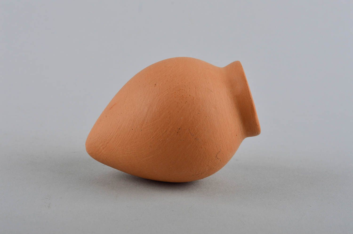 Handgemachte Keramik Krug aus Ton Deko Element Gefäß aus Ton klein braun  foto 4