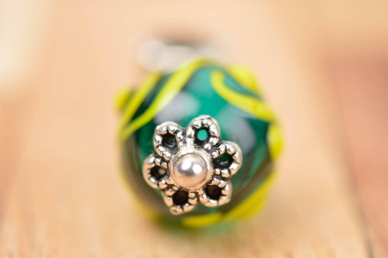 Handmade unusual glass pendant stylish elegant pendant elite cute jewelry photo 4