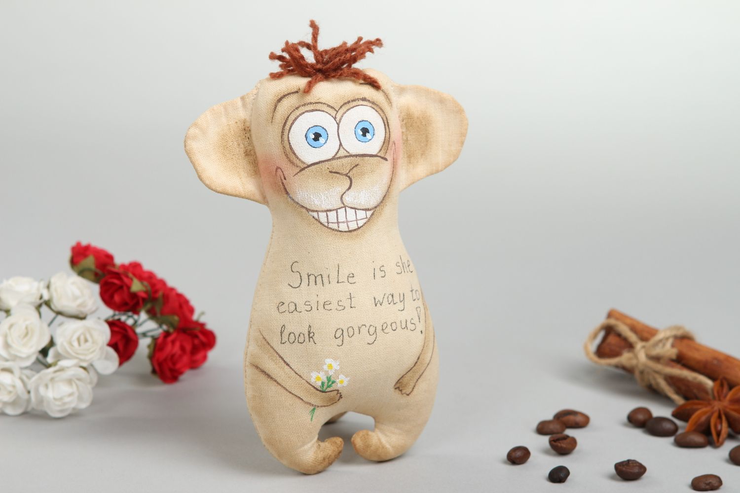 Handgemachtes weiches Spielzeug Geschenk für Kinder Öko Kinderspielzeug Affe foto 1