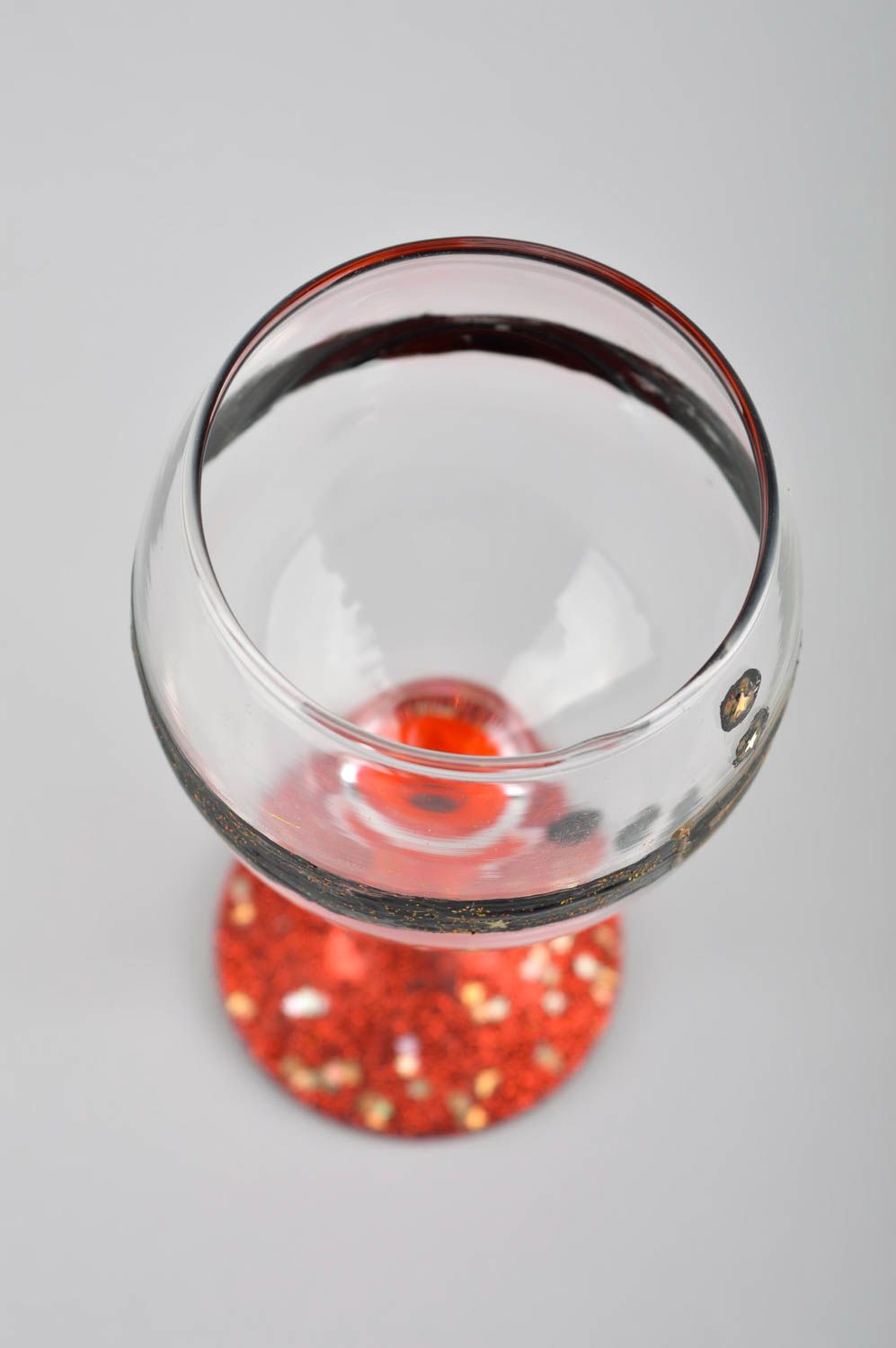 Handmade glass painted wine glass home decor glass tableware fancy tableware photo 5
