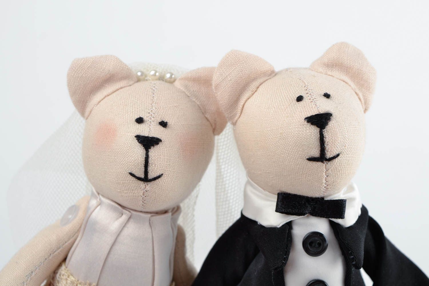 Kuscheltiere Bären handmade Haus Dekor Geschenke für Brautpaar originell 2 Stück foto 3