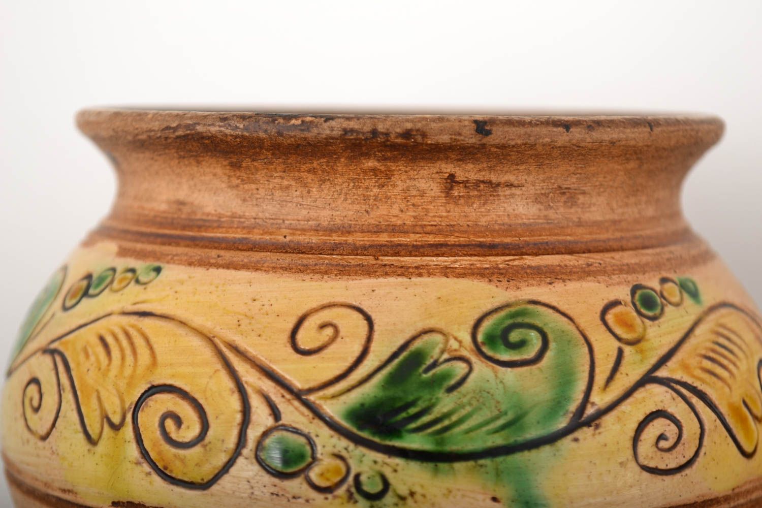 Service à thé céramique fait main 4 pièces marron peint Vaisselle originale photo 3