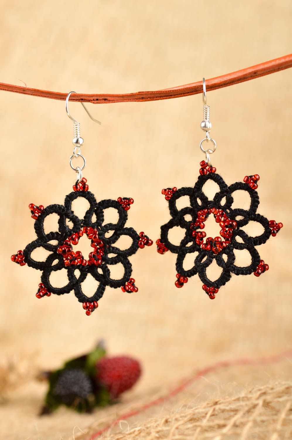 Beautiful handmade woven thread earrings beaded earrings fashion tips for girls photo 1