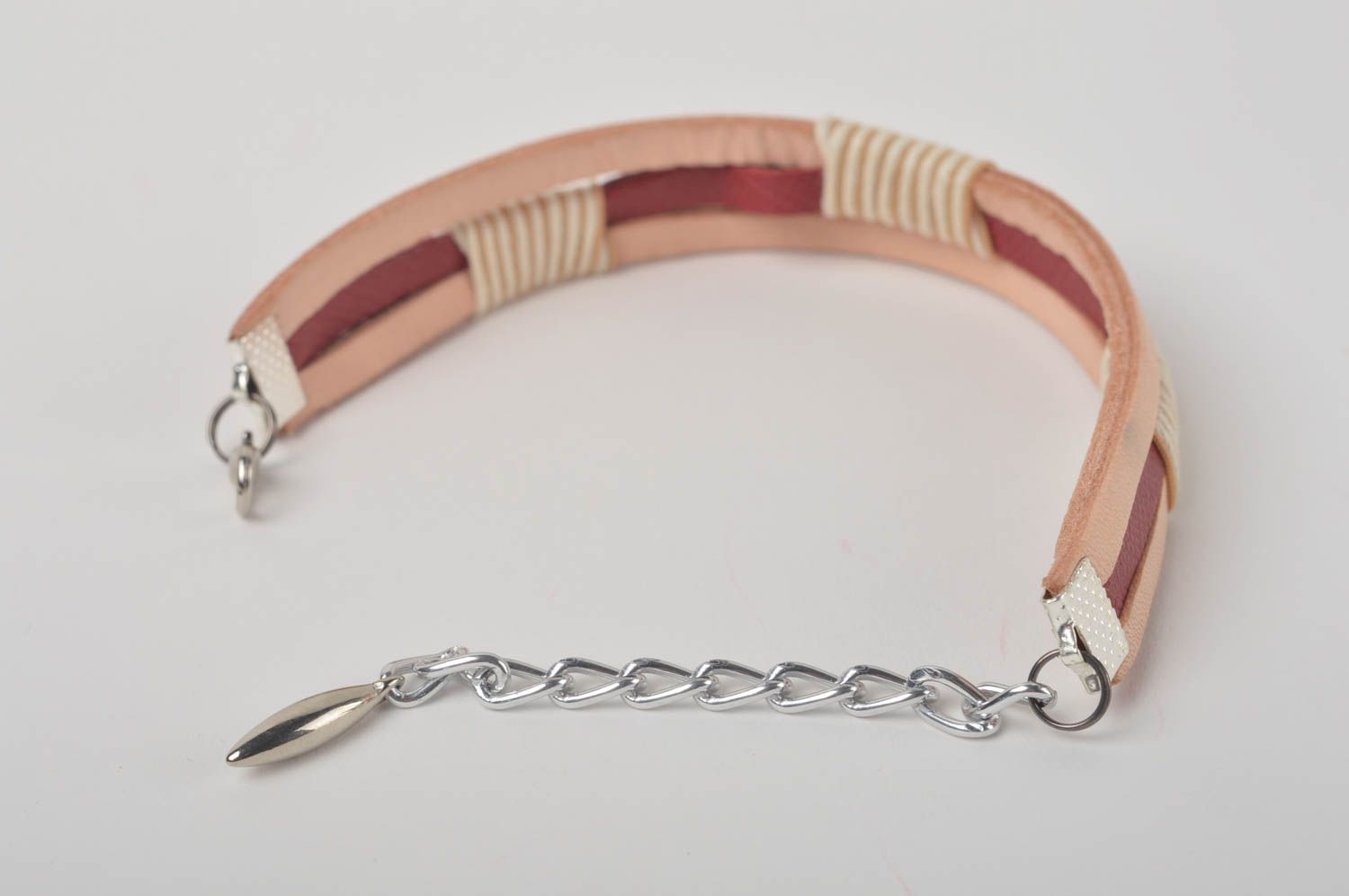 Bracelet en cuir naturel Bijou fait main design casual Cadeau pour femme photo 5