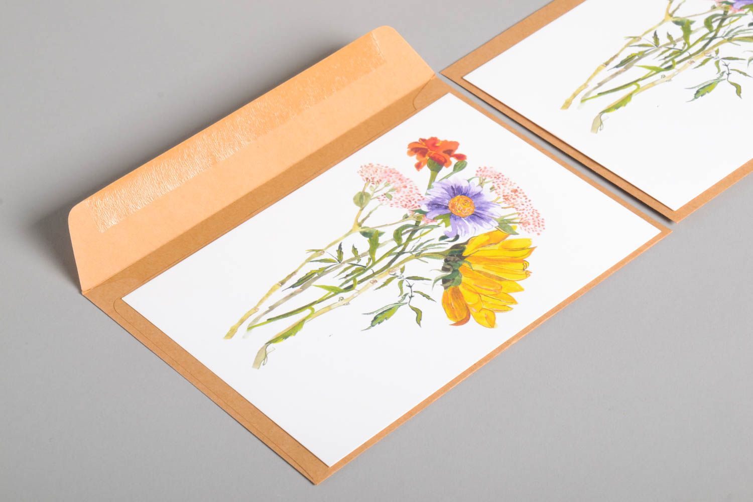 Открытки ручной работы красивые открытки две поздравительные открытки Цветы фото 5