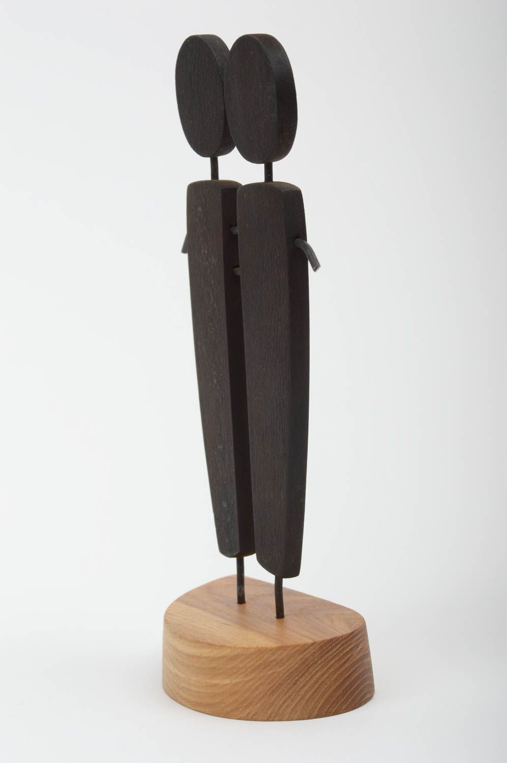 Figura de madera y metal negra hecha a mano para decorar la casa regalo original foto 2