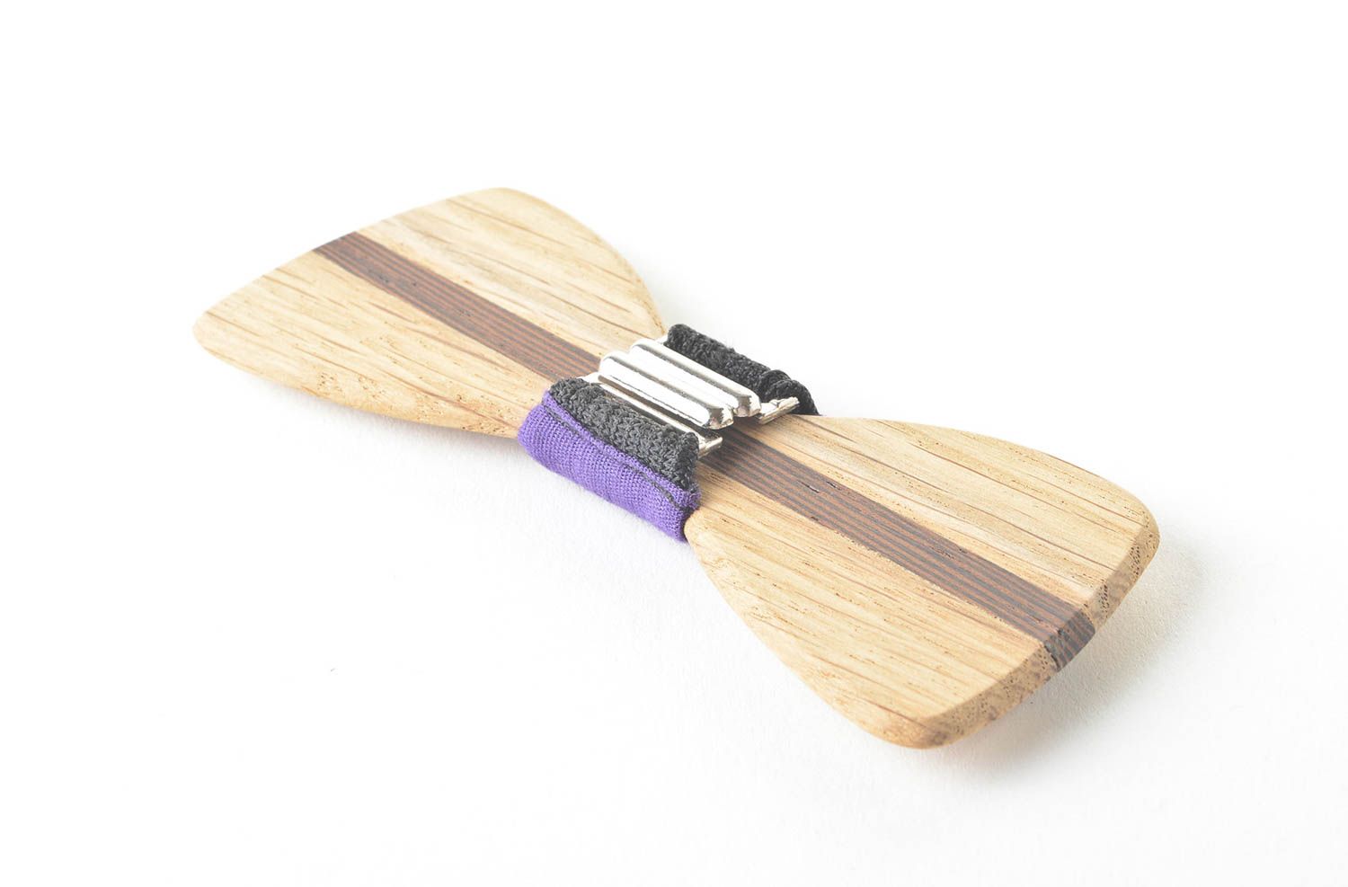 Helle Fliege aus Holz handmade Accessoire für Männer Krawatte Fliege stilvoll foto 4