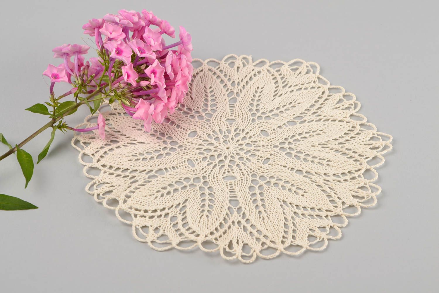 Knitted napkin handmade designer tablecloth for stylish interior decoration photo 1
