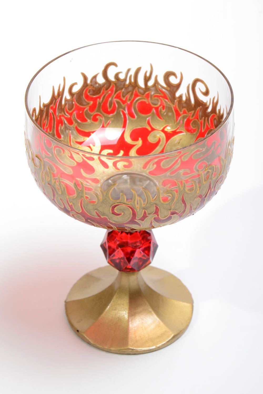 Стеклянный бокал с росписью витражными красками ручной работы красивый 300 мл фото 3