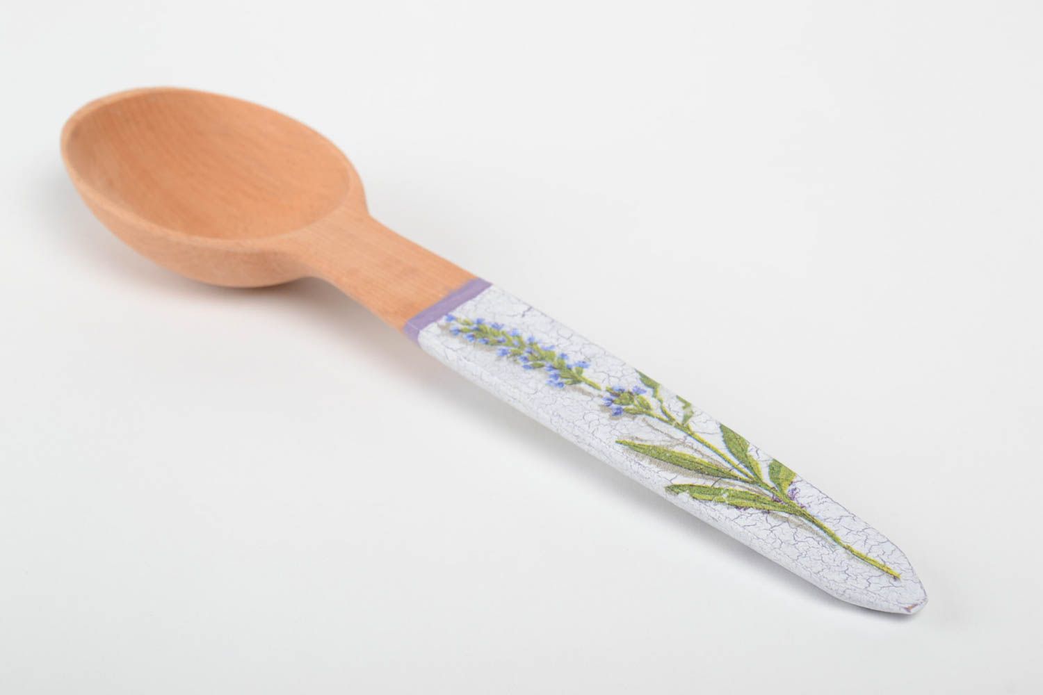 Beautiful handmade wooden tablespoon decorative decoupage spoon gift ideas photo 2