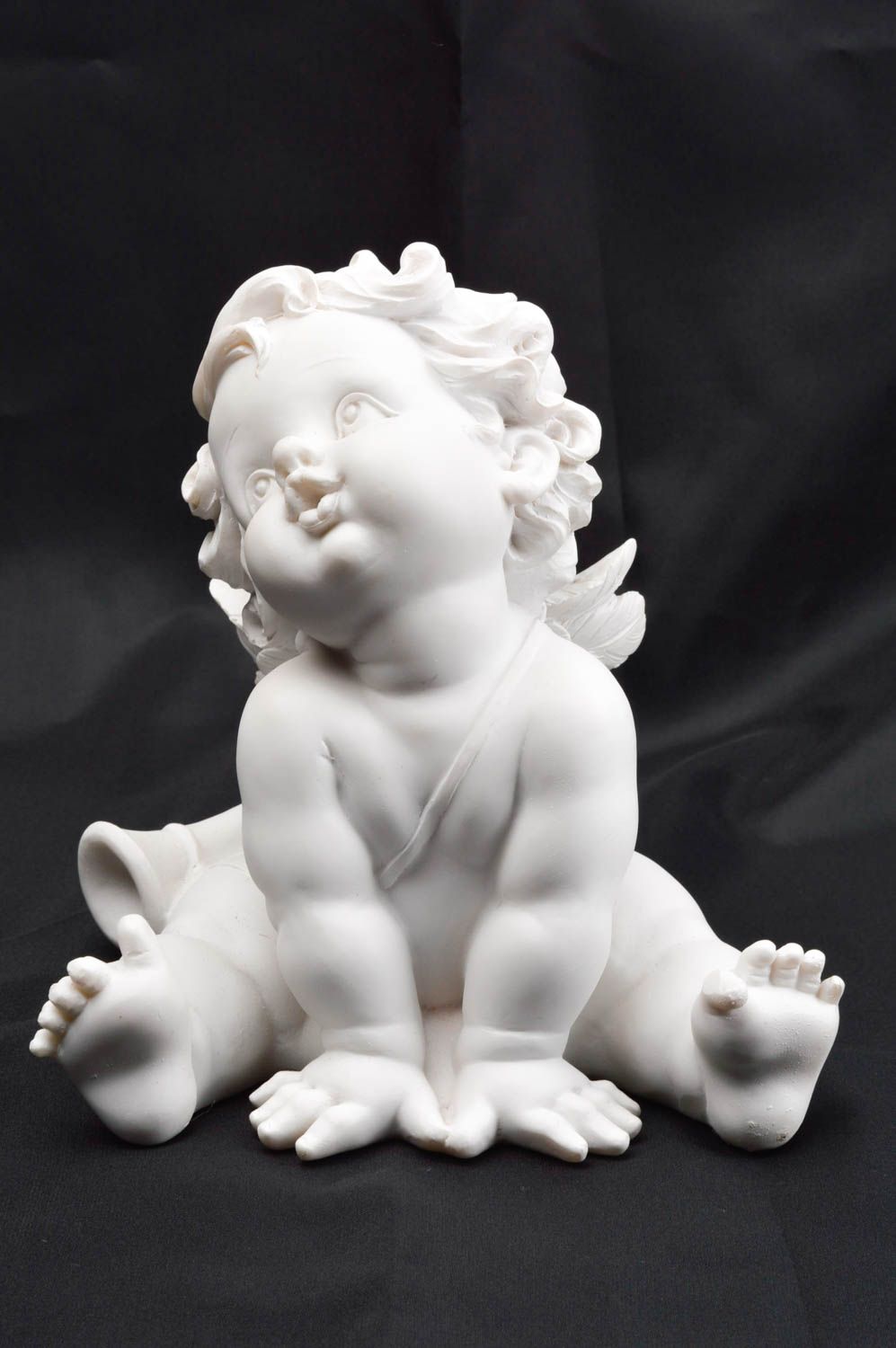 Handmade gypsum figurine unusual angel statuette beautiful blank for art photo 2