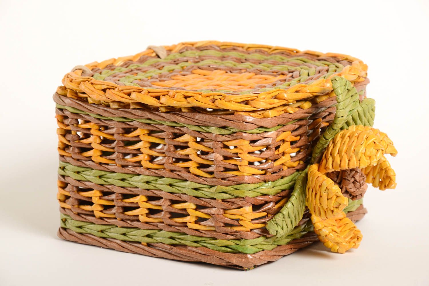Stylish handmade woven bread basket cute unusual home accessories lovely decor photo 2