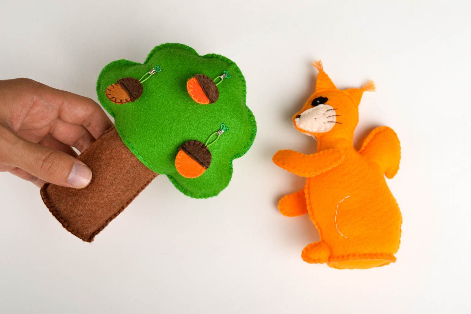 Игрушки ручной работы фетровые игрушки для детей белочка и дуб декор для дома фото 5