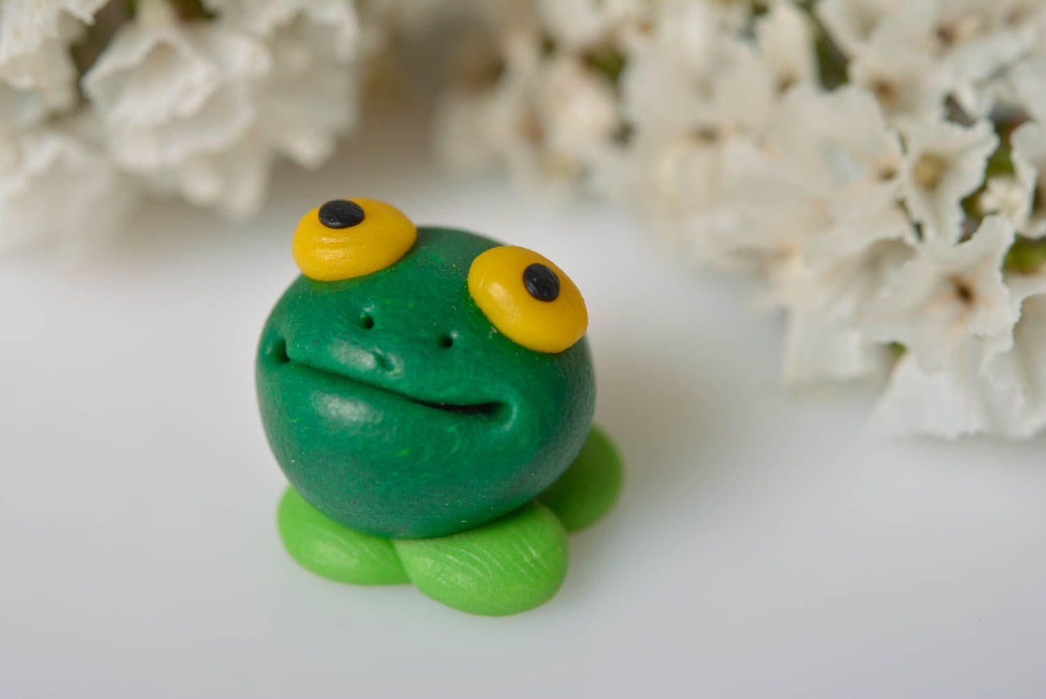 Handmade plastic figurine unique designer toad statuette interior decoration photo 2