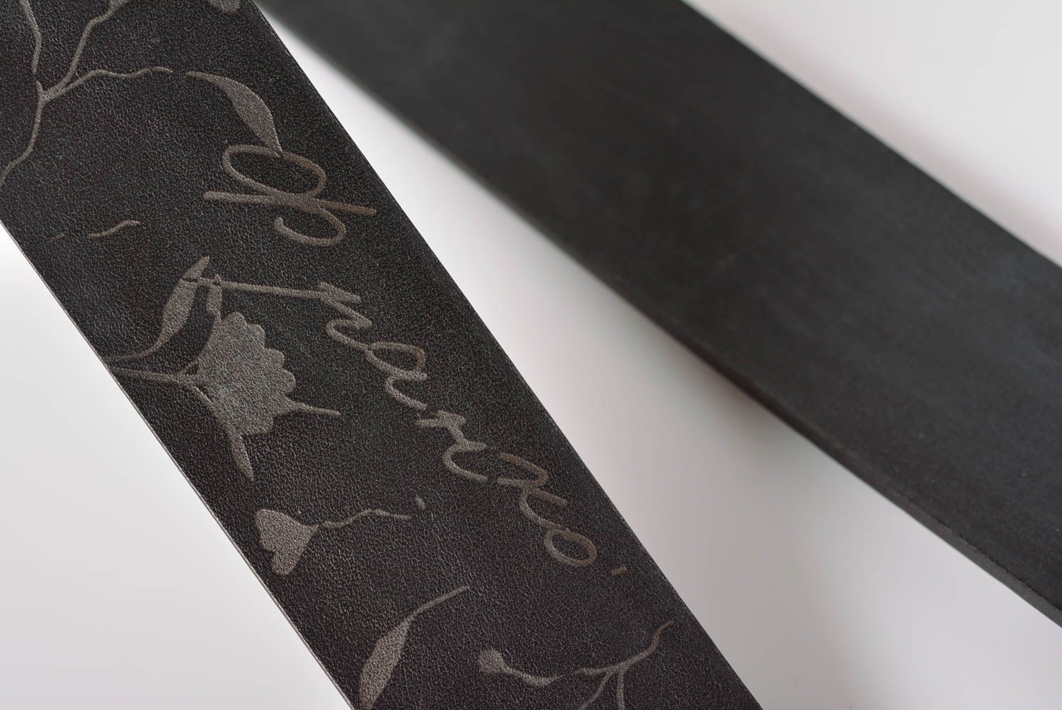 Black leather belt designer belts for men handmade leather goods gifts for him photo 5