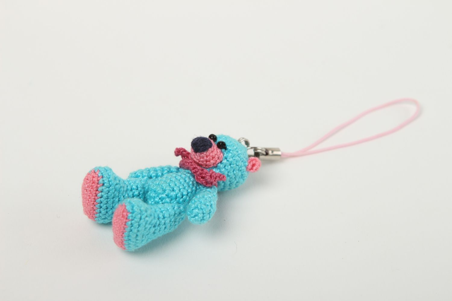Handmade crocheted keychain unusual designer keychain beautiful soft toy photo 2