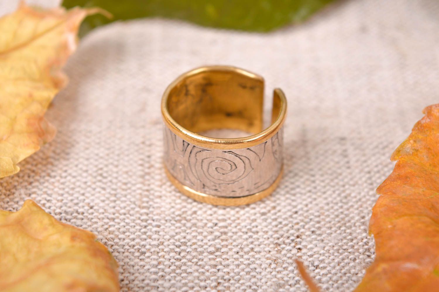 Кольцо ручной работы кольцо из мельхиора большое металлическое украшение фото 1