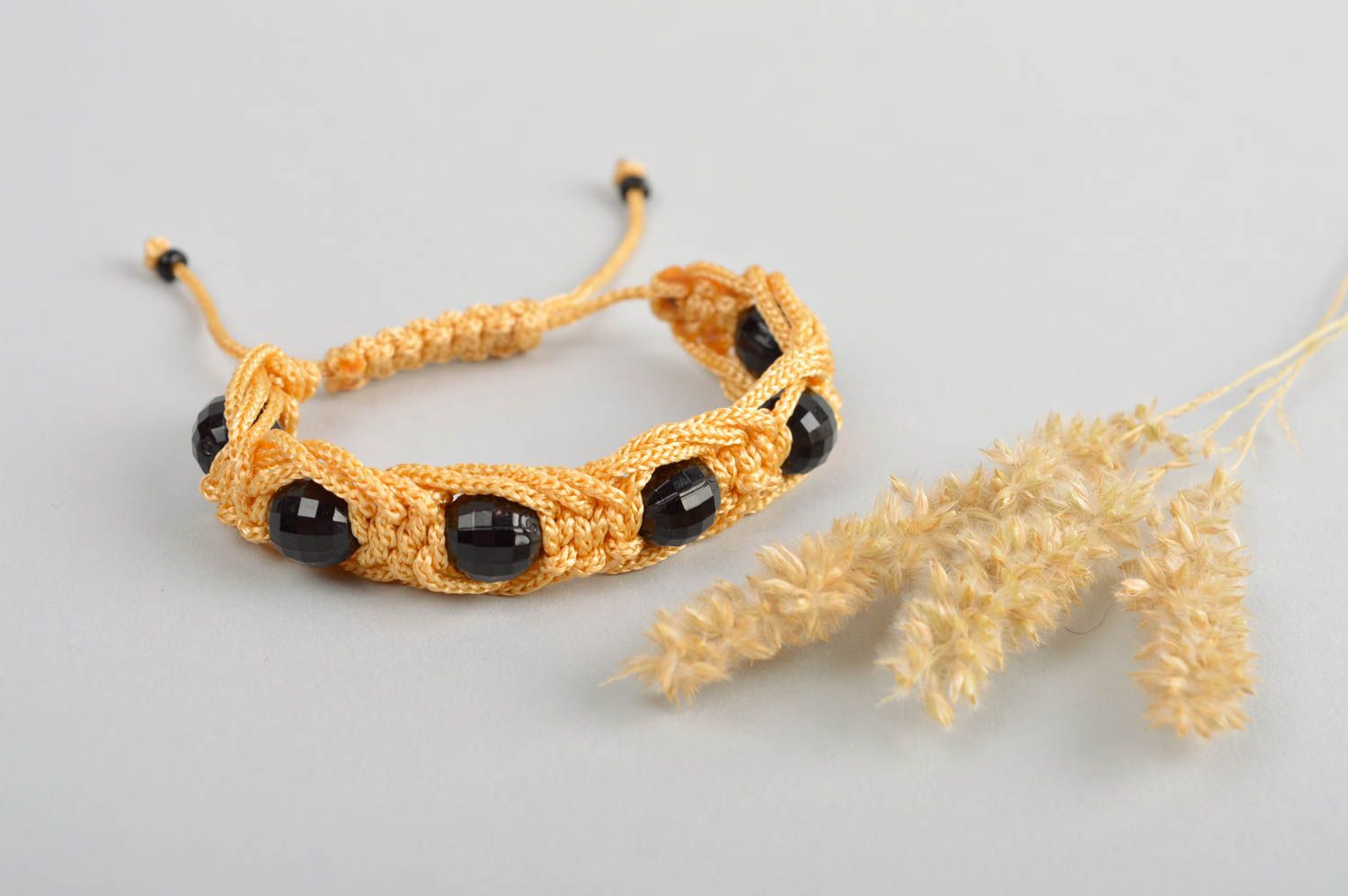Handmade jewelry macrame bracelet string bracelet designer accessories gift idea photo 1