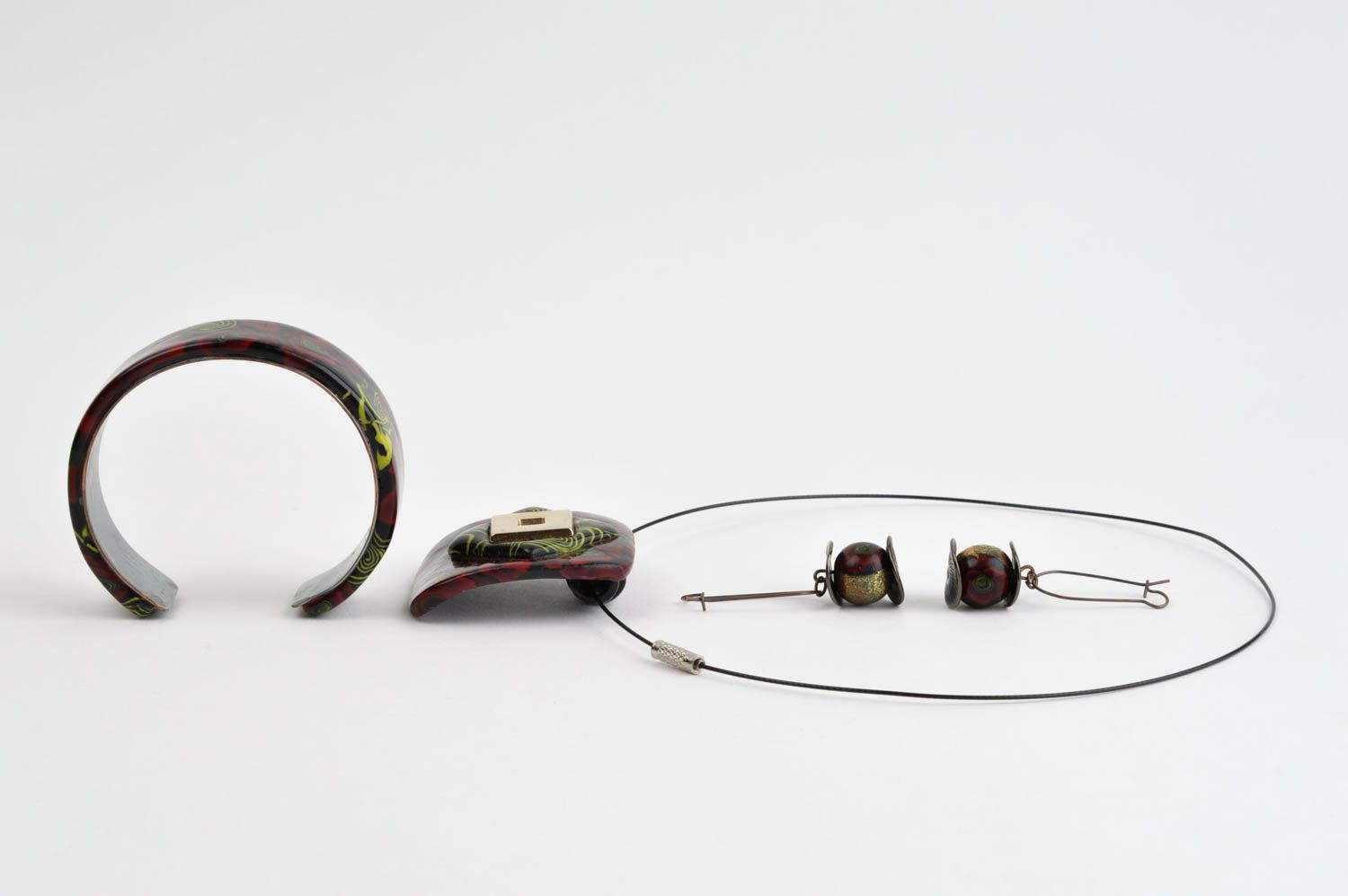 Handmade Accessoires für Frau Schmuck Set Modeschmuck Ohrringe Armband Anhänger foto 2
