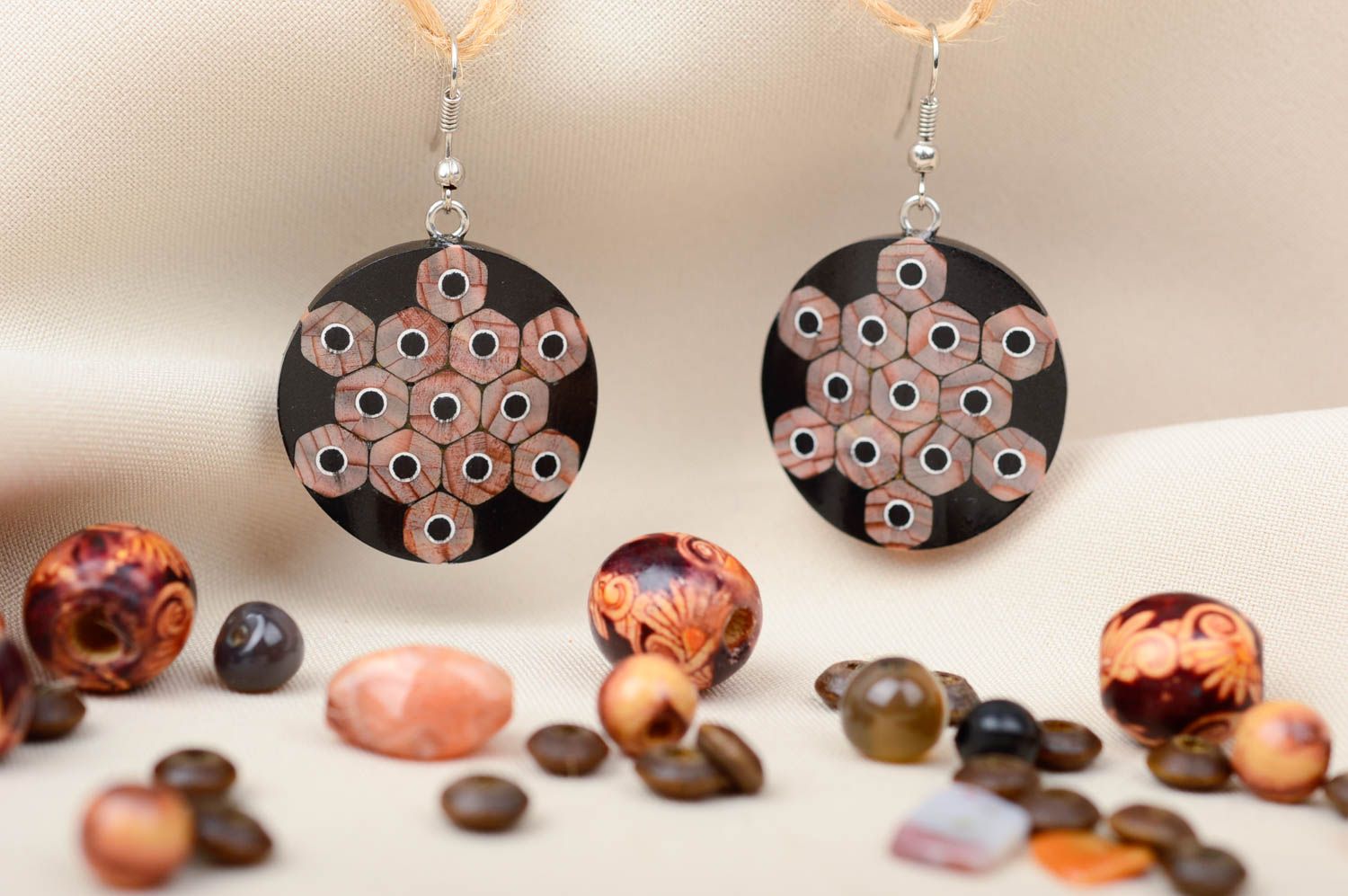 Handmade wooden earrings designer jewelry ladies earrings fashion accessories photo 1