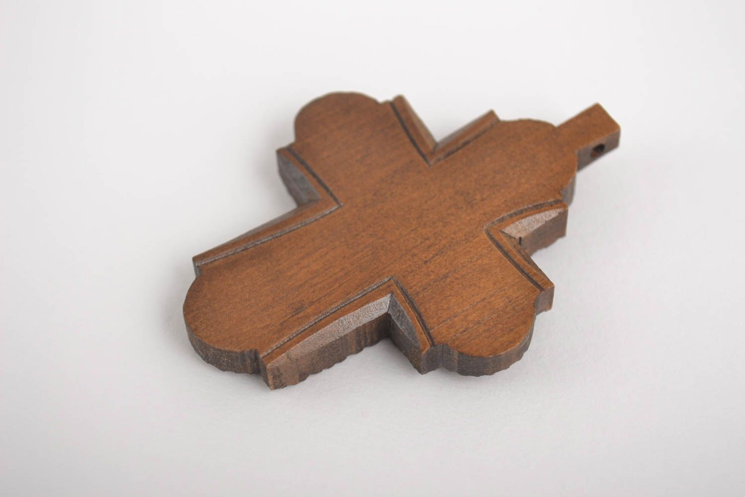 Croce di legno fatta a mano crocetta intagliata originale in legno simpatica
 foto 2
