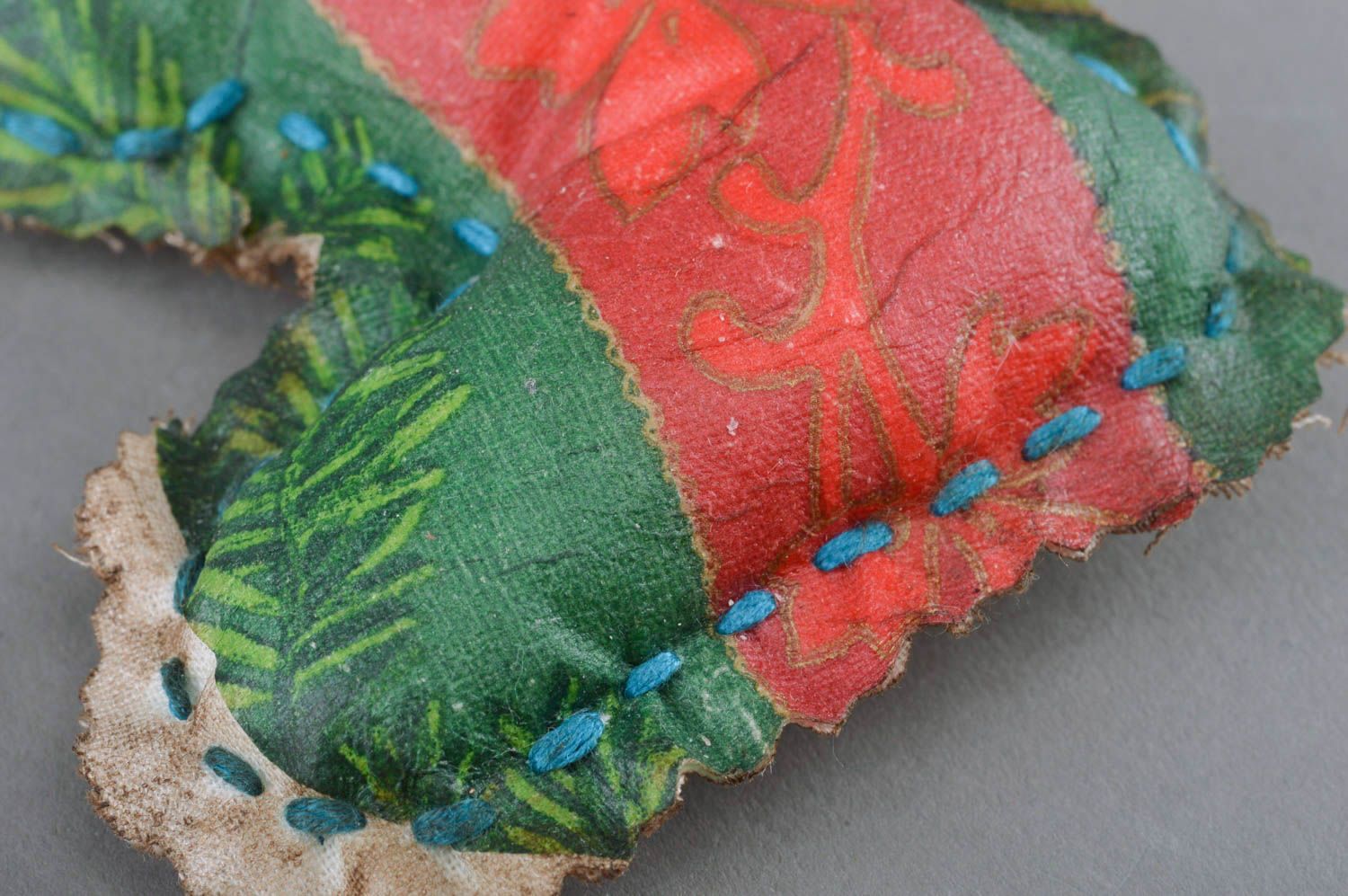 Handmade stylish textile soft pendant kid's toy on eyelet boot photo 2