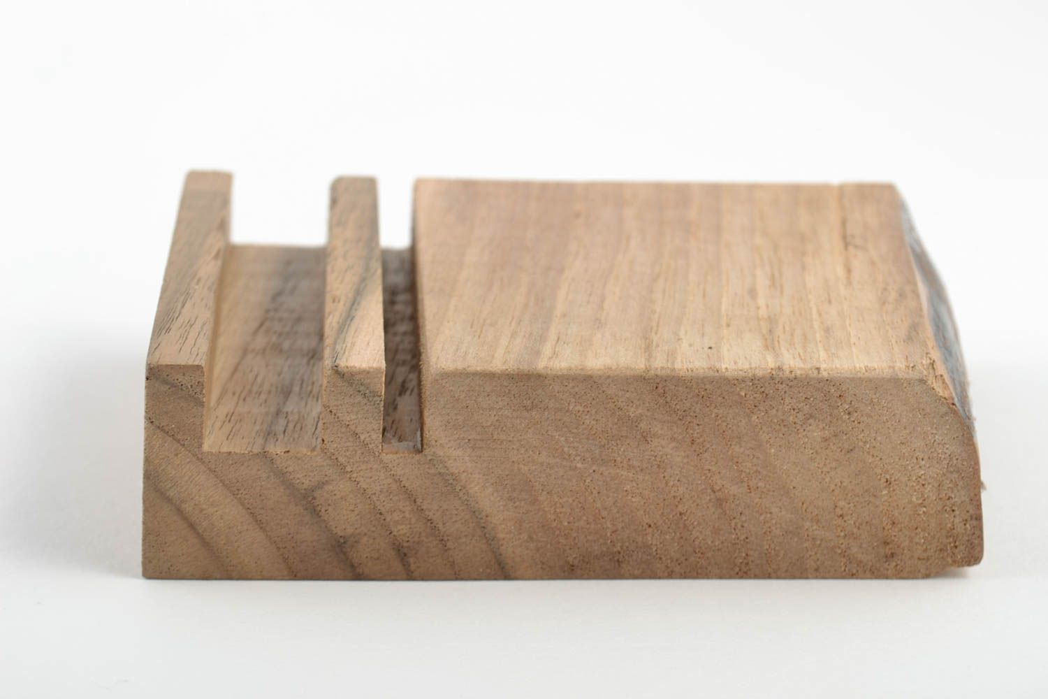 Holz Ständer für Handy Designer Halter in Braun lackiert modern handgemacht foto 2