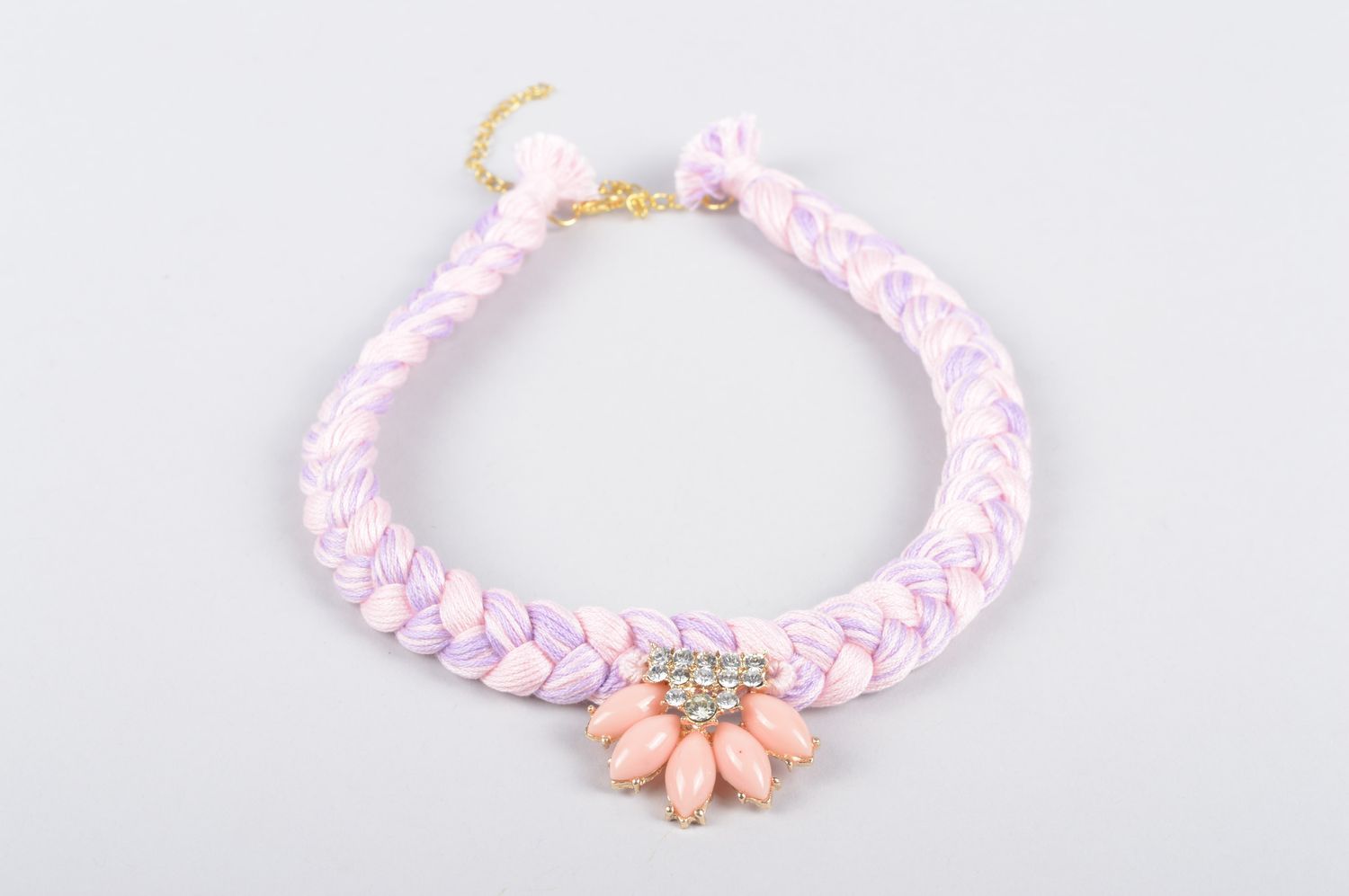 Halskette für Frauen handgemacht Designer Schmuck modisch Collier Stoff foto 2
