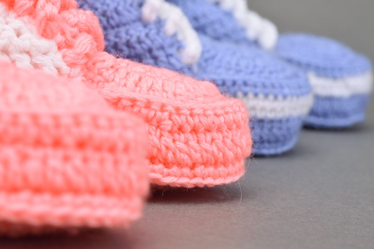Ensemble de chaussons tricotés en acrylique au crochet faits main 2 paires bébé photo 4