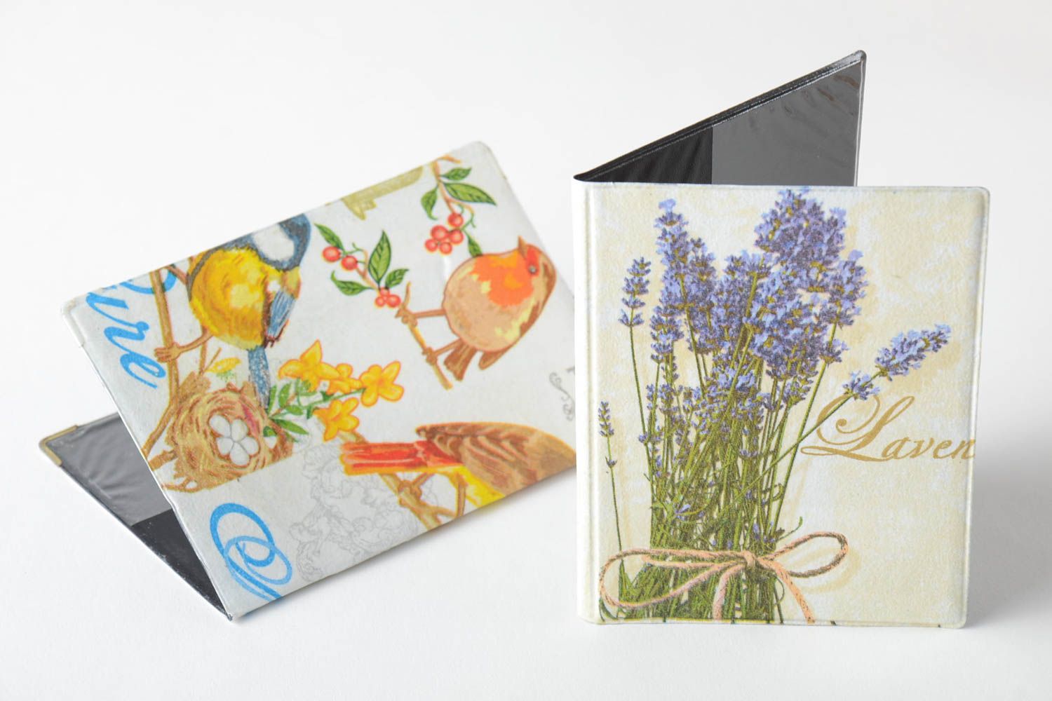 Set of 2 handmade plastic passport covers stylish decoupage covers gift ideas photo 3