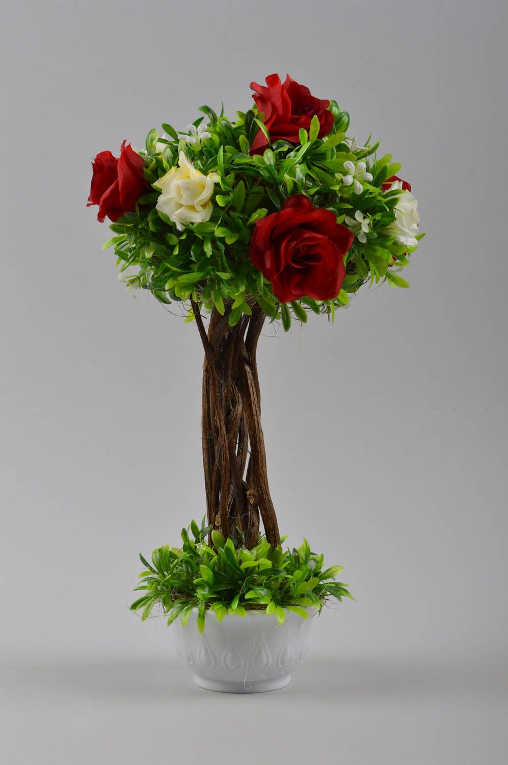Topiario de flores hecho a mano regalo original elemento decorativo Rosas foto 3