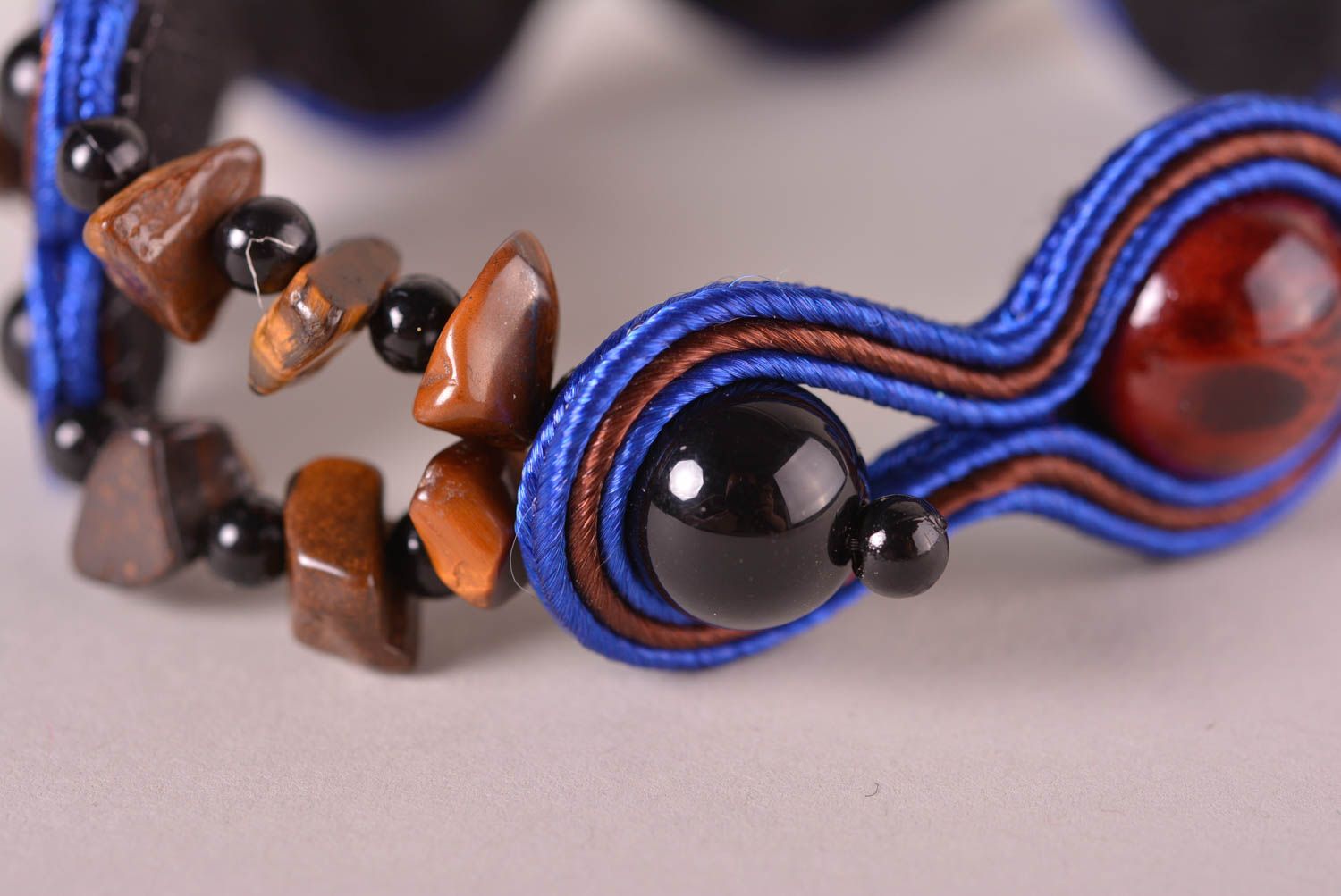 Handgefertigt Soutache Schmuck Armband Frauen ausgefallenes Geschenk blau foto 5