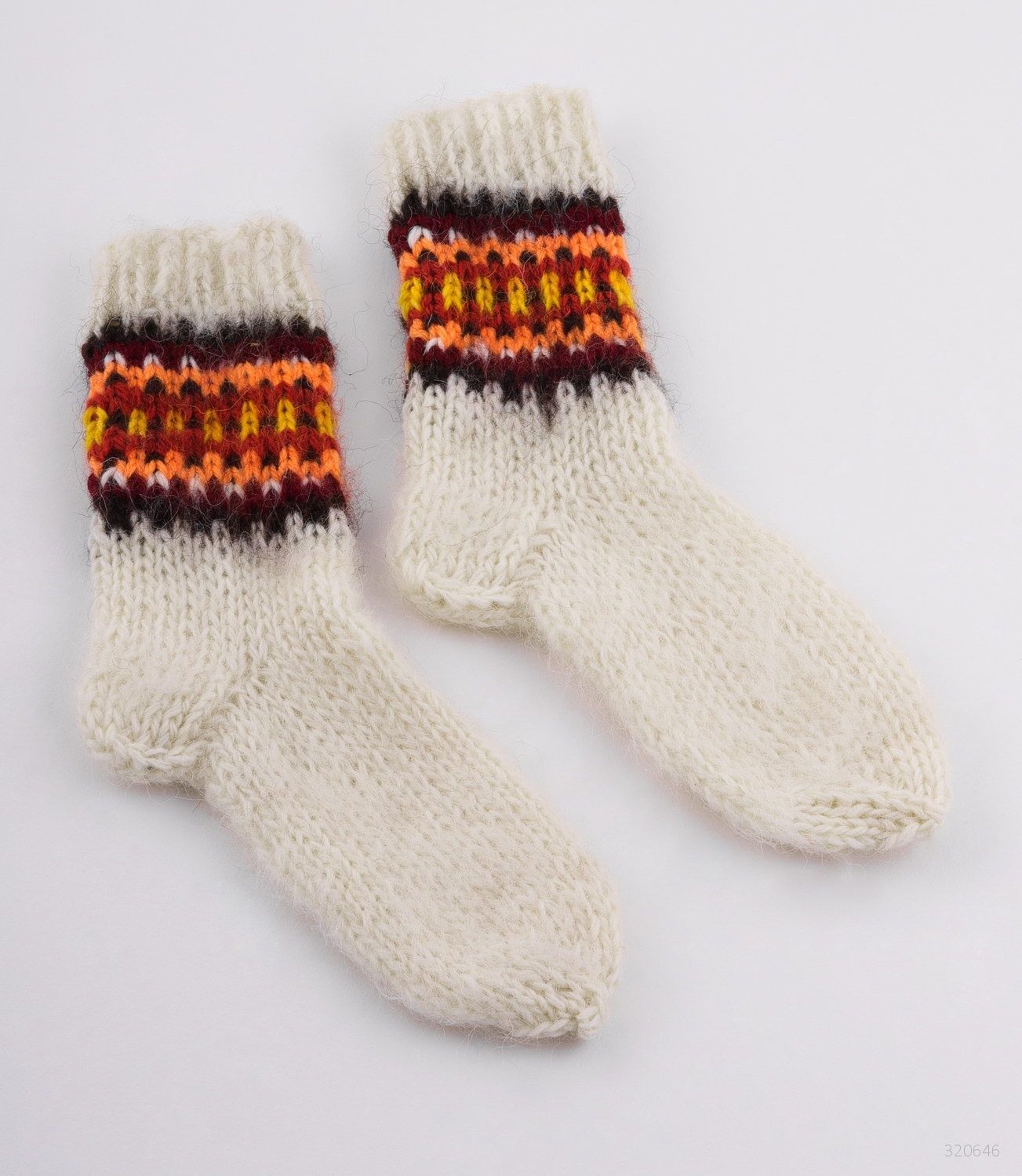 Вязаные теплые носки белые женские  фото 2